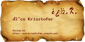 Ács Krisztofer névjegykártya