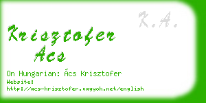krisztofer acs business card